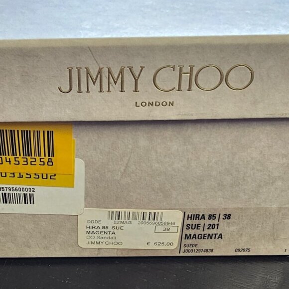 Jimmy Choo Hira Mule Sandals Magenta Suede Square Toe Stiletto Heels - Picture 16 of 16